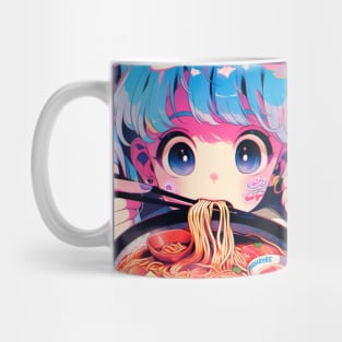 Cute Anime Girl |  Ramen Noodles | Hentaii Chibi Kawaii Design Mug